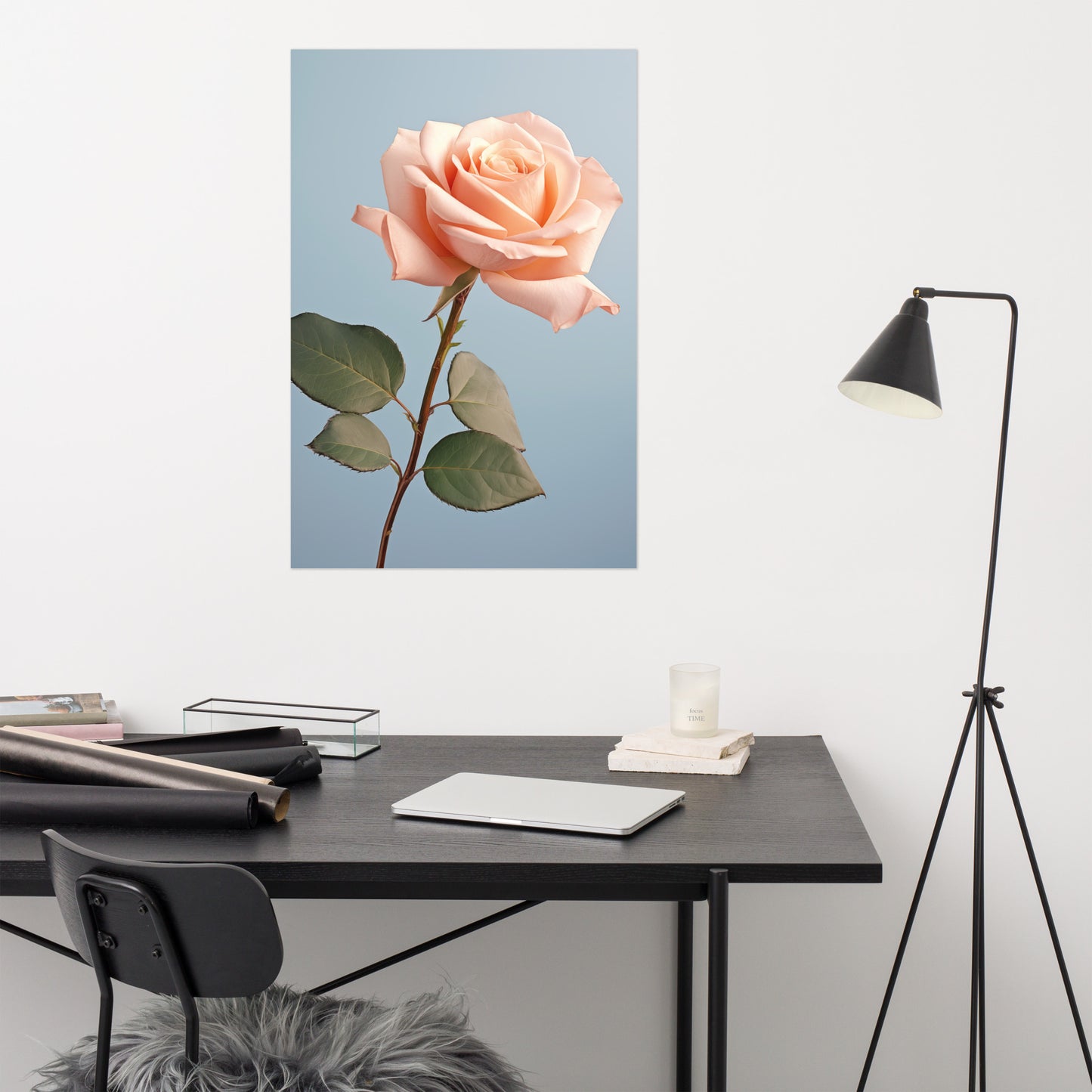 Blooming Brilliance Blush Flowers Photorealistic Painting - Digital Artwork Loose Art Print