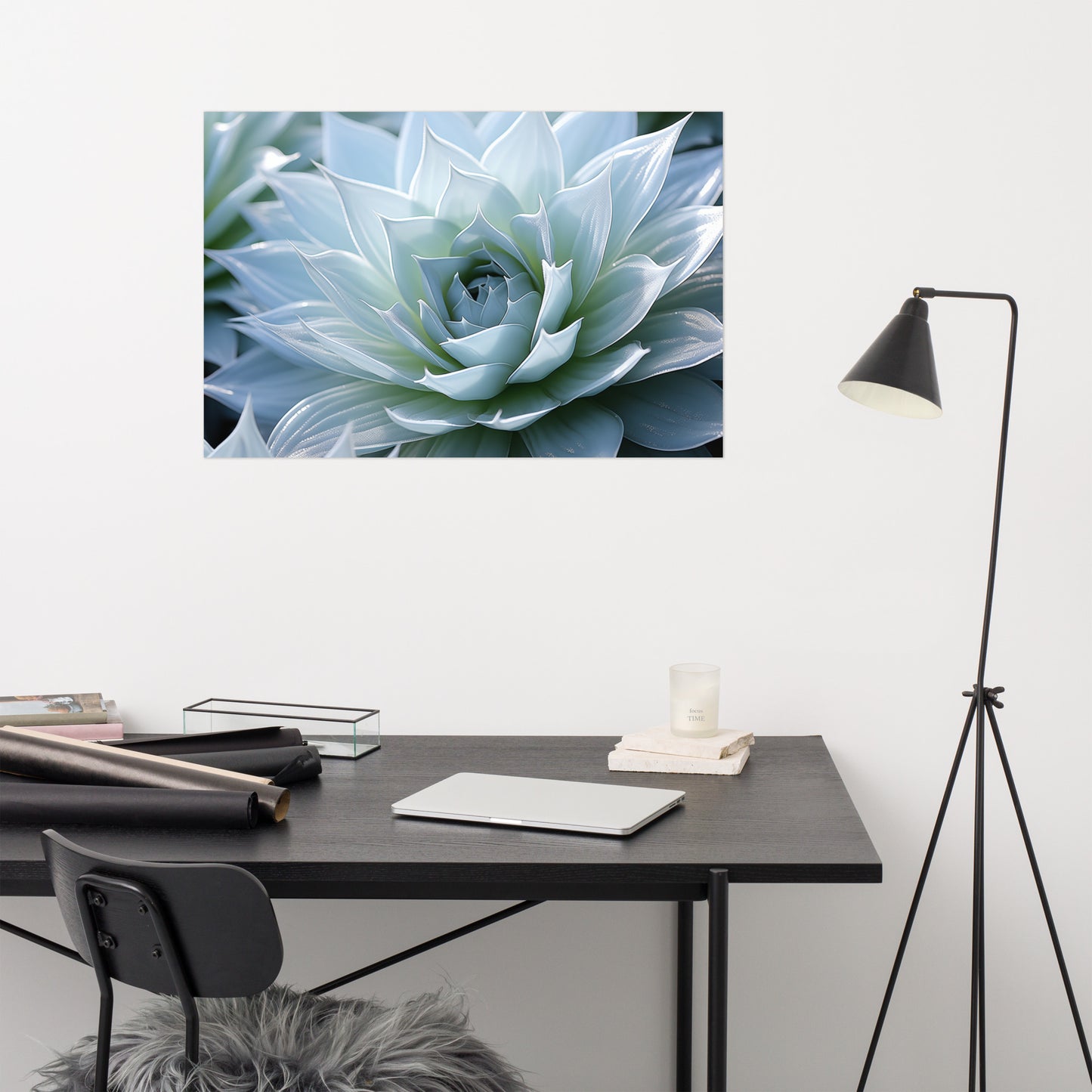 Botanical Rhapsody Succulent Photorealism Painting - Digital Artwork Loose Art Print