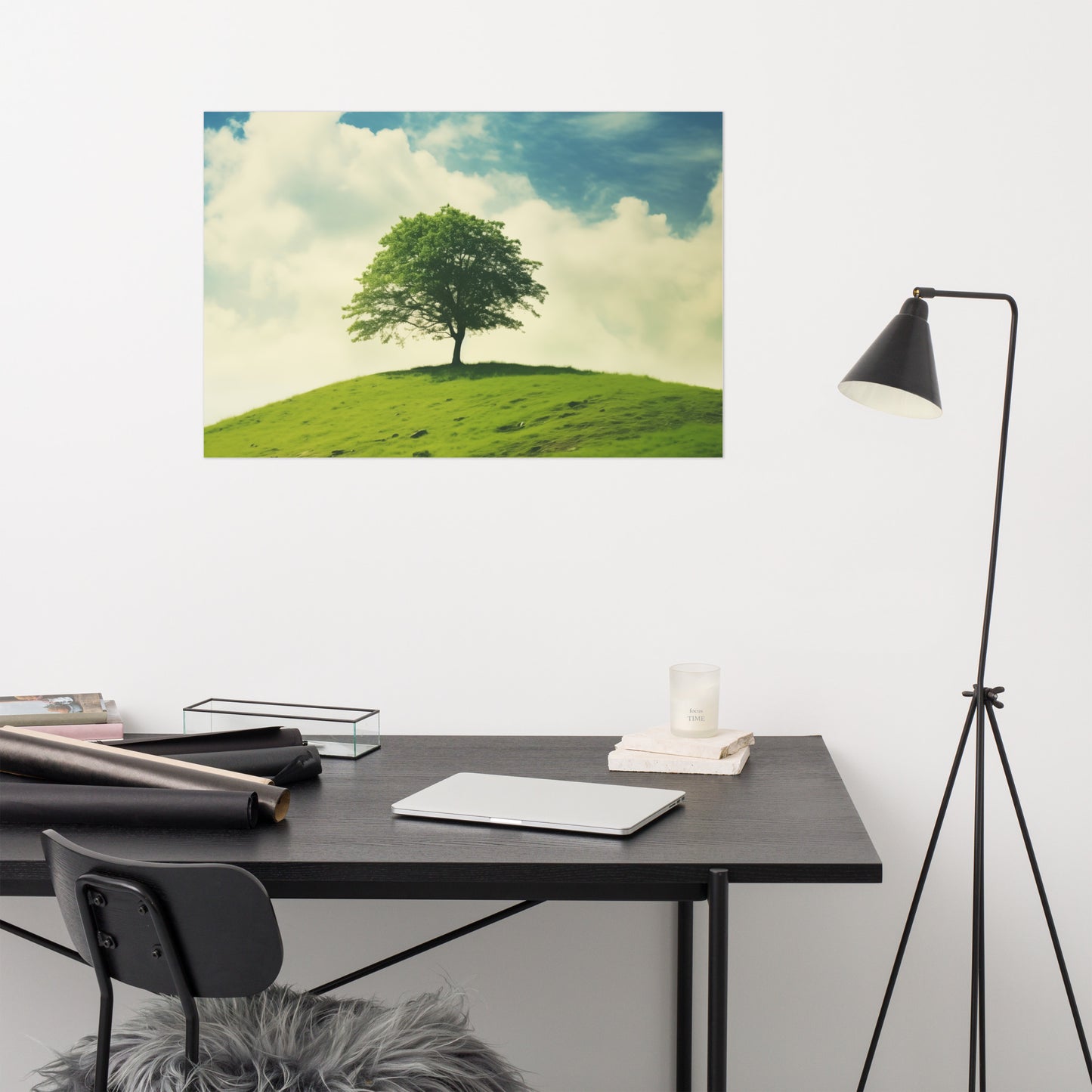 Nature's Majesty Minimal Botanical Retro Subdued Photorealism - Digital Artwork Loose Art Print