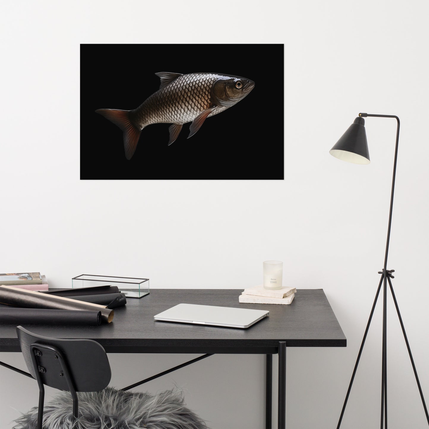 Scaled Silhouette Minimal Photorealism - Digital Artwork Loose Art Print