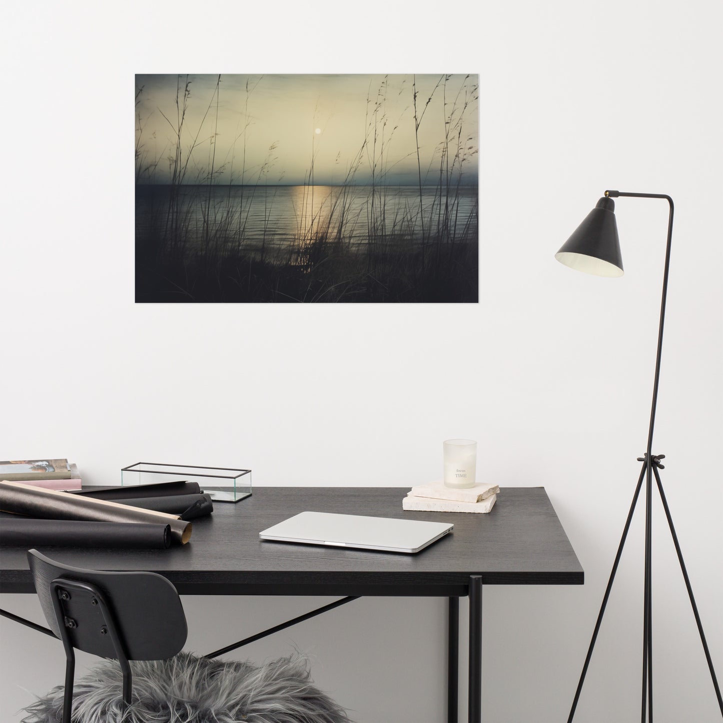 Vintage Coastal Dreams Subdued Retro Coastal Photorealism - Digital Artwork Loose Art Print