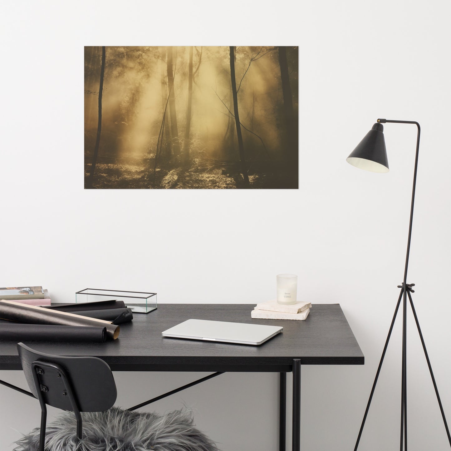 Where Time Stands Still Subdued Retro Rustic Photorealism - Digital Artwork Loose Art Print
