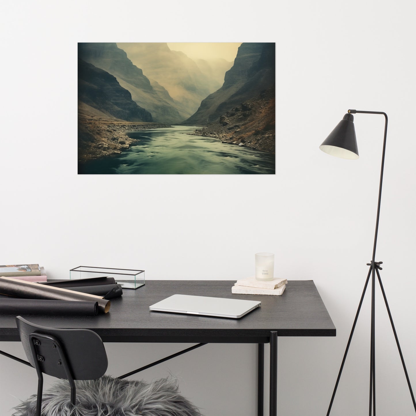 Whispers of Water Vintage Subdued Photorealism - Digital Artwork Loose Art Print