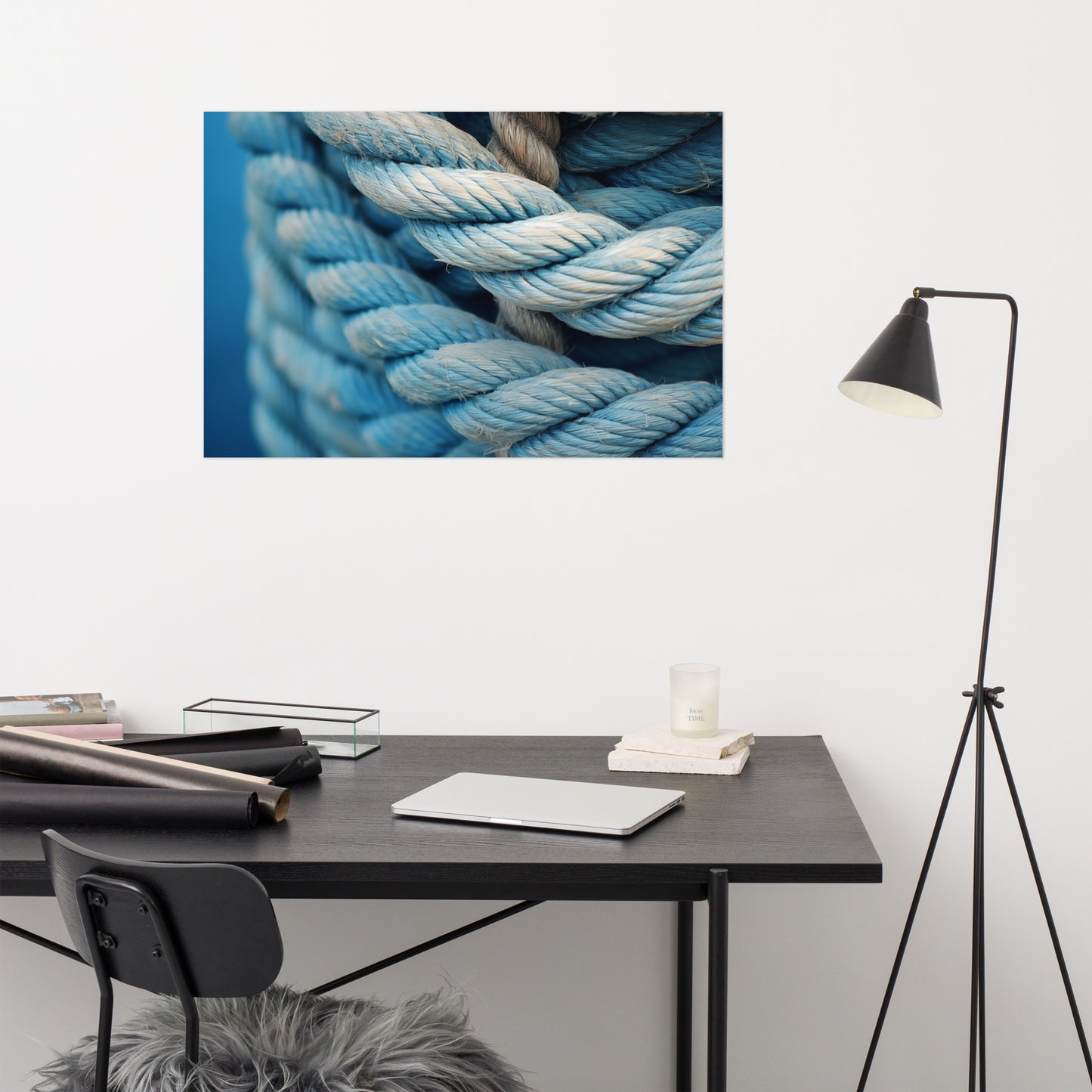 Woven Whispers Texture Ropes Photorealism - Digital Artwork Loose Art Print