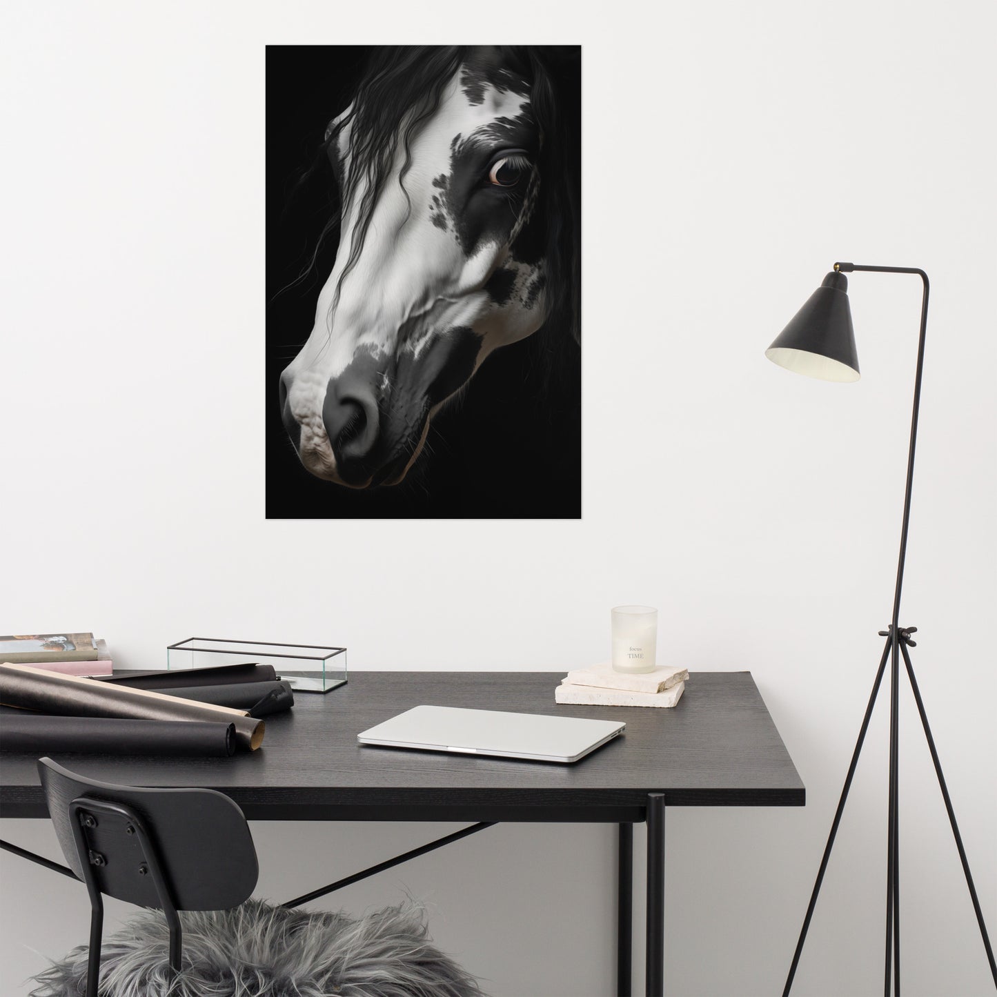 Stargazer Modern Horse Art Photorealism - Digital Artwork Loose Print