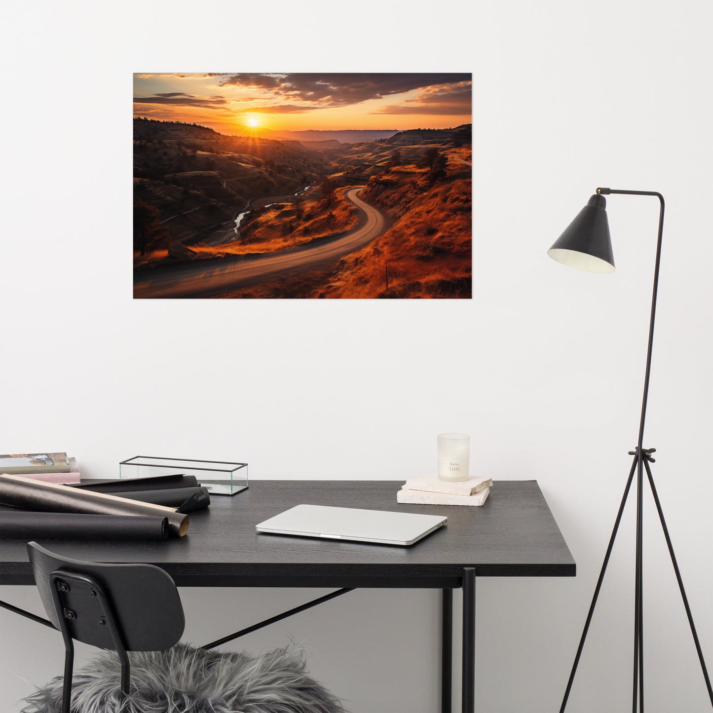 A Tranquil Trail Realism Painting Digital Artwork Loose Art Print