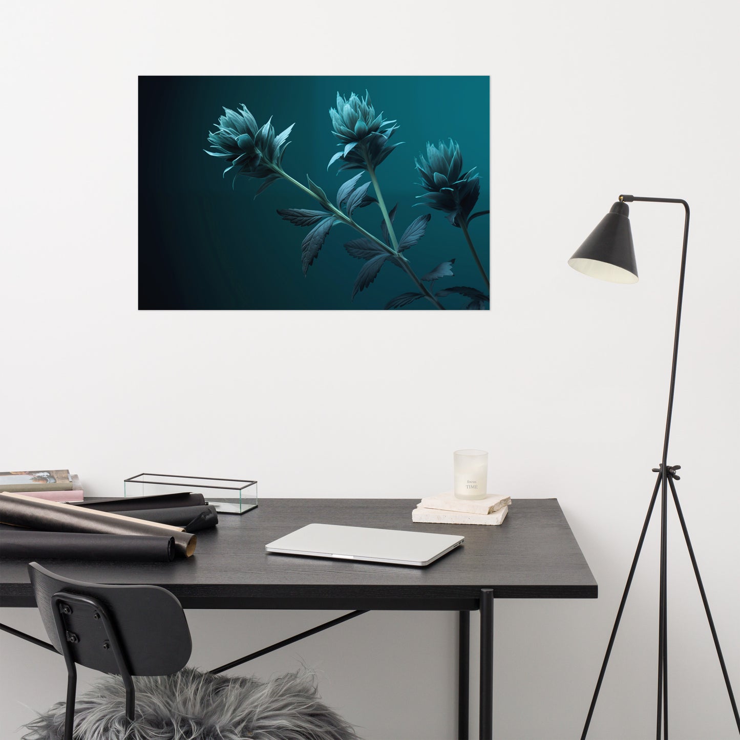 Aqua Ascent Realism Painting Digital Artwork Loose Art Print