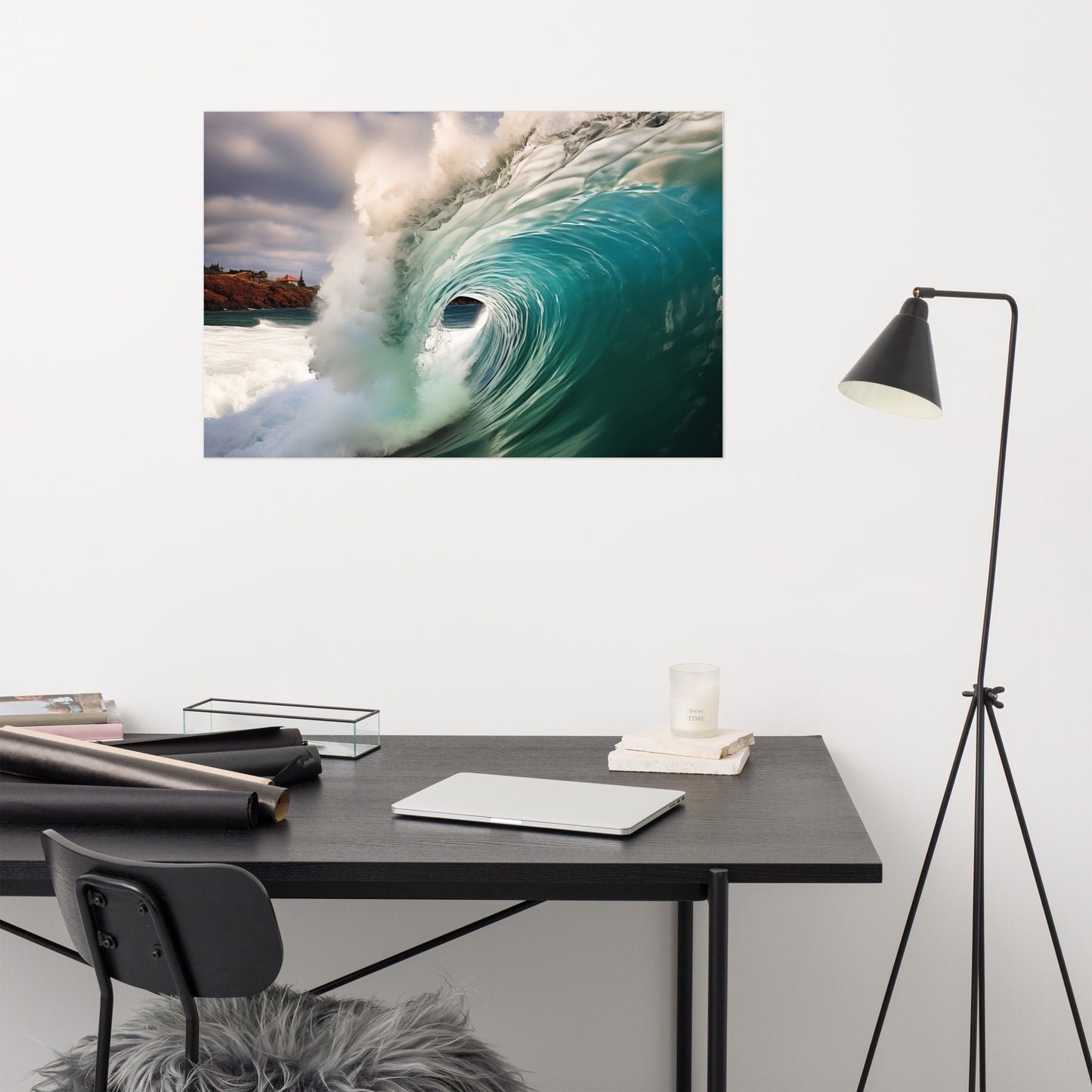 Aqua Embrace Realism Painting Digital Artwork Loose Art Print