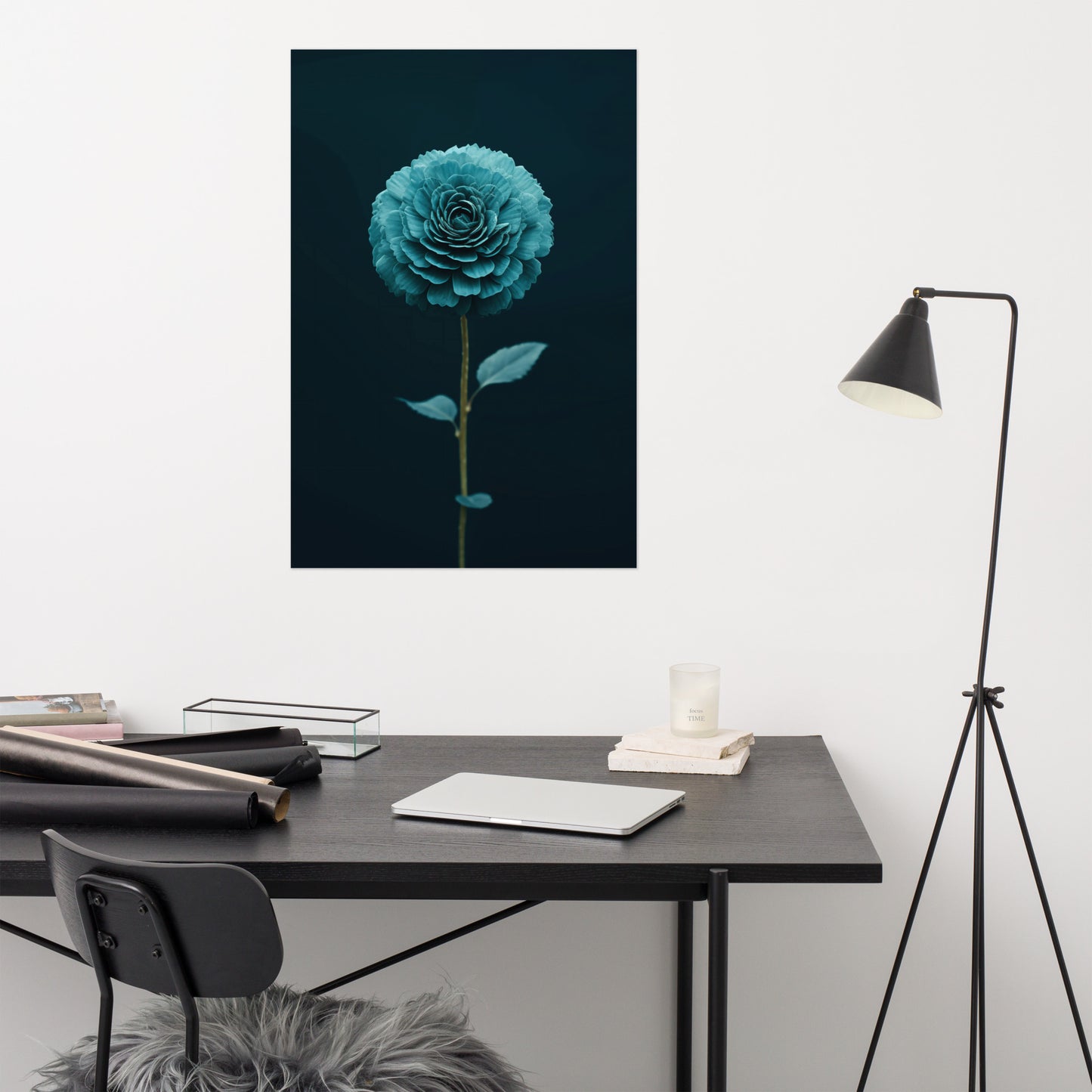 Azure Awakening Realism Painting Digital Artwork Loose Art Print