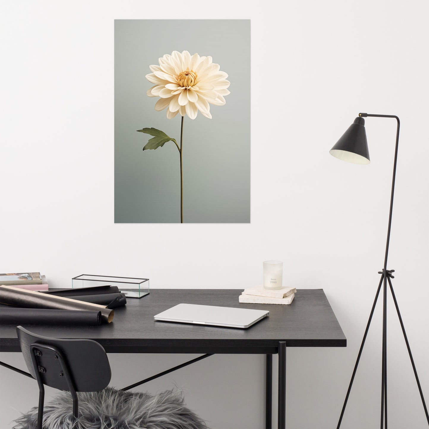 Blushing Bloom - Cream Color Realism Painting Digital Artwork Loose Art Print