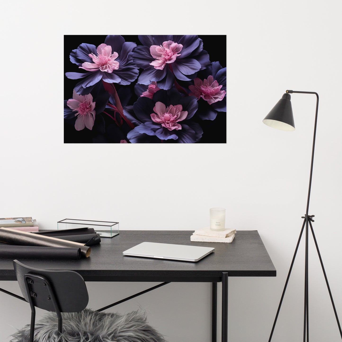 Indigo Whispers Realism Painting Digital Artwork Loose Art Print
