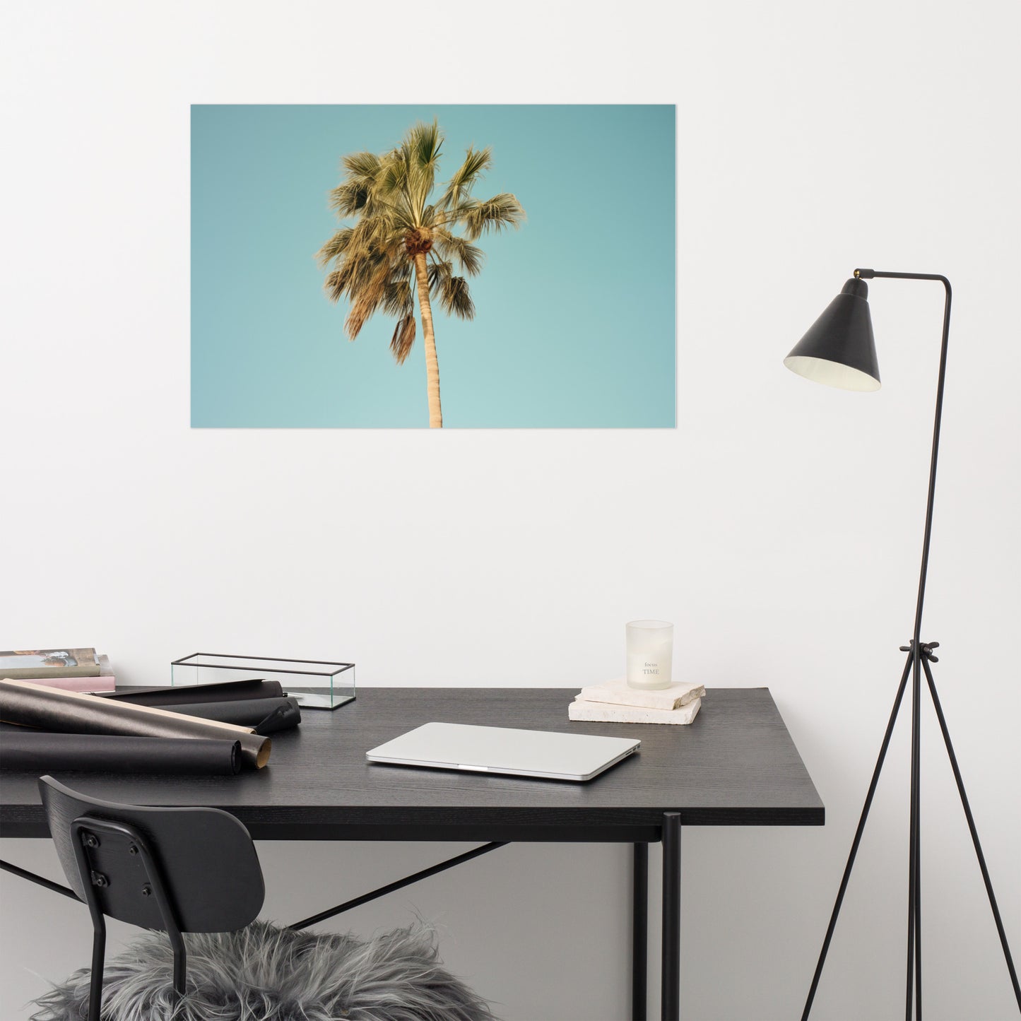 Vintage Palm Tree Retro Realism Painting Digital Artwork Loose Art Print