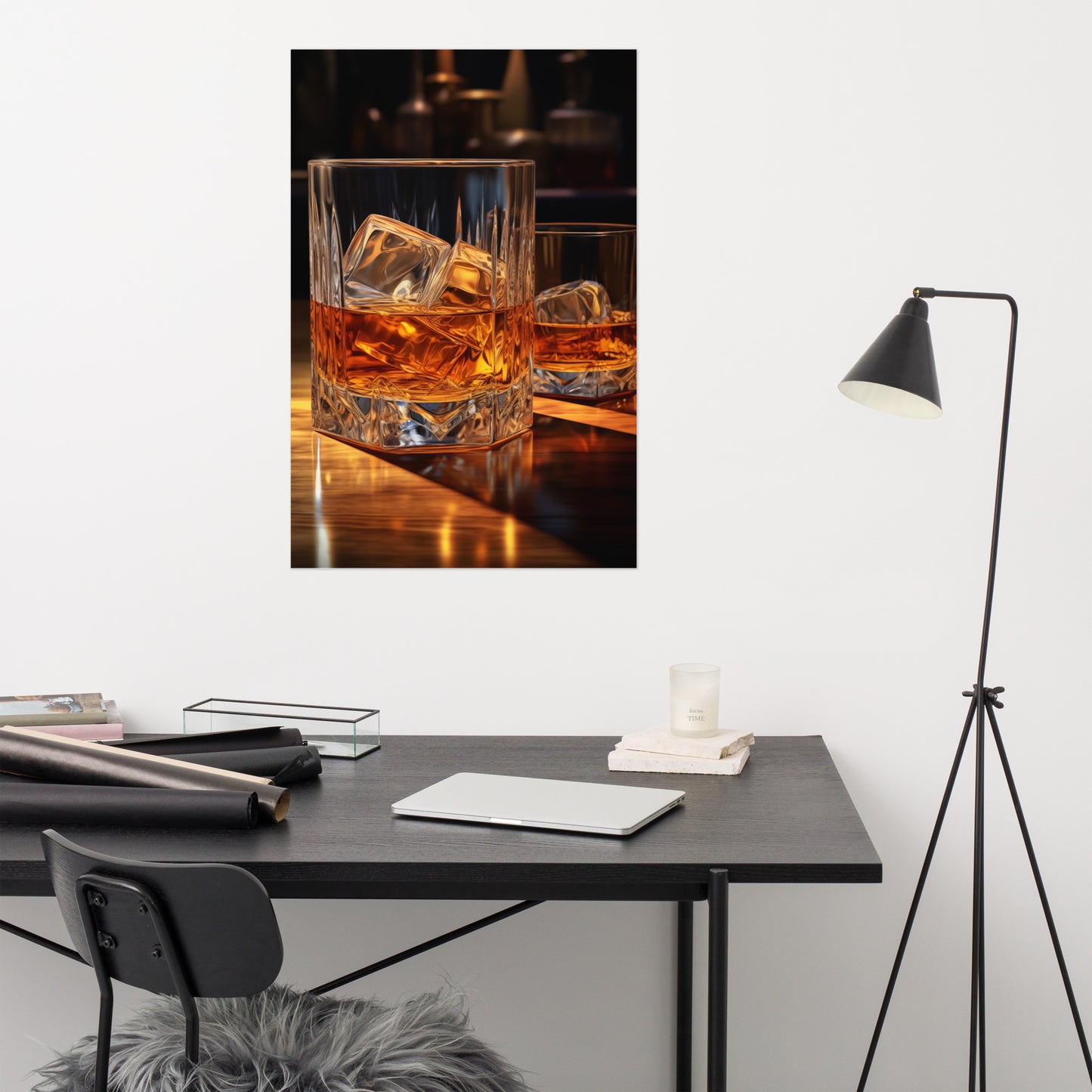 Whisky Reflections Realism Digital Painting Digital Artwork Loose Art Print