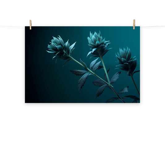Aqua Ascent Realism Painting Digital Artwork Loose Art Print