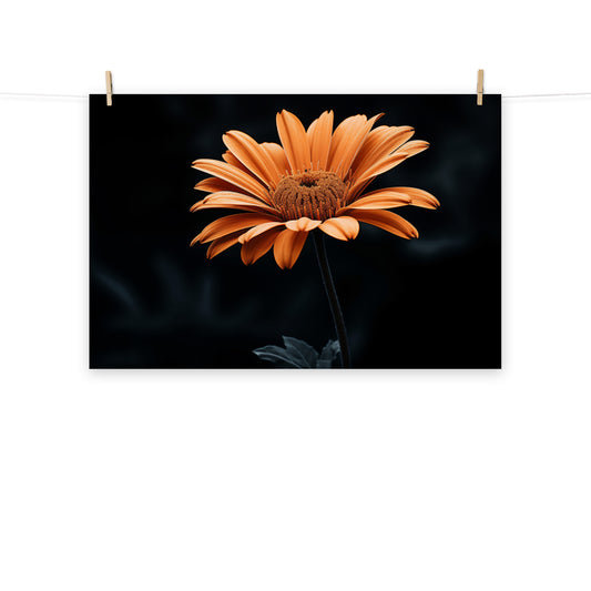 Amber Embrace Floral Photorealistic Digital Artwork Loose Art Print