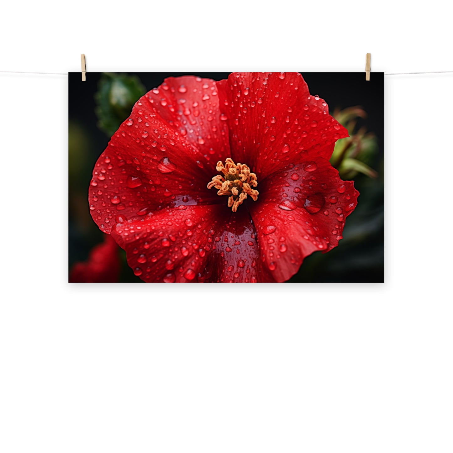 Scarlet Serenade Photorealism - Digital Artwork Loose Art Print