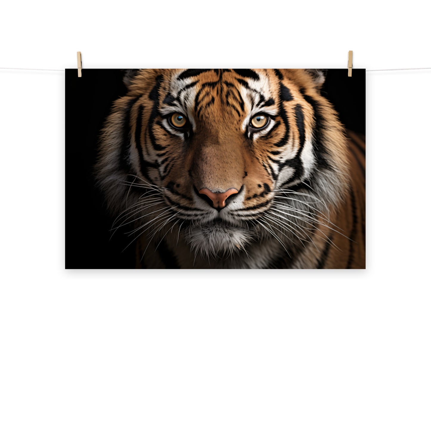Silent Predator Tiger Photorealism - Digital Artwork Loose Art Print