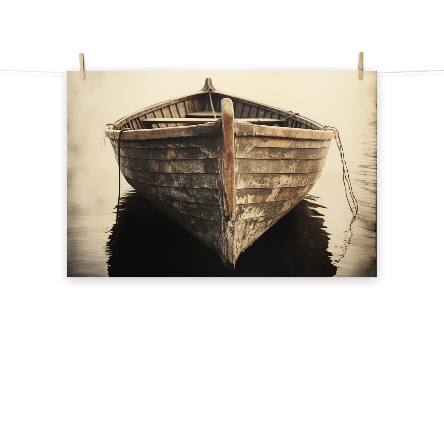 Solitary Sojourn Subdued Retro Coastal Photorealism - Digital Artwork Loose Art Print