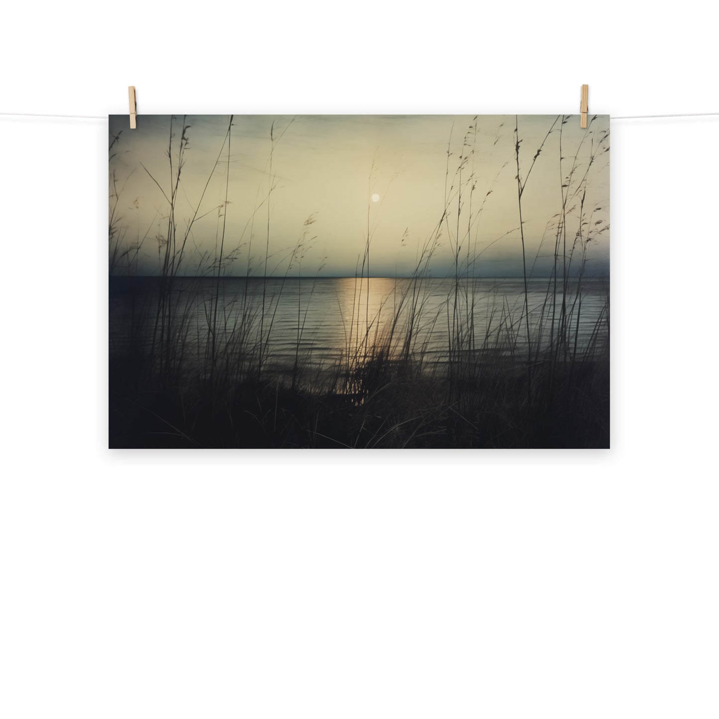 Vintage Coastal Dreams Subdued Retro Coastal Photorealism - Digital Artwork Loose Art Print