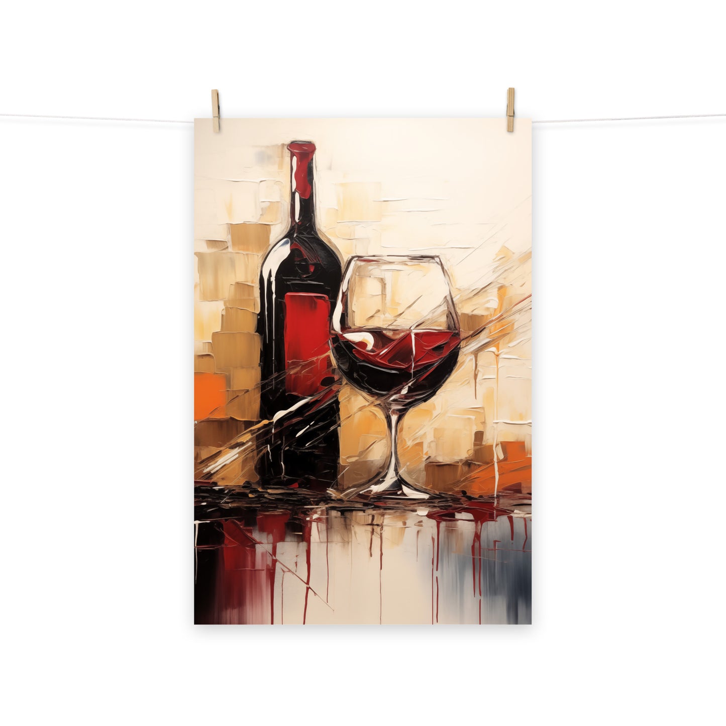 Vino Vibes Abstract Painting Digital Artwork Loose Art Print