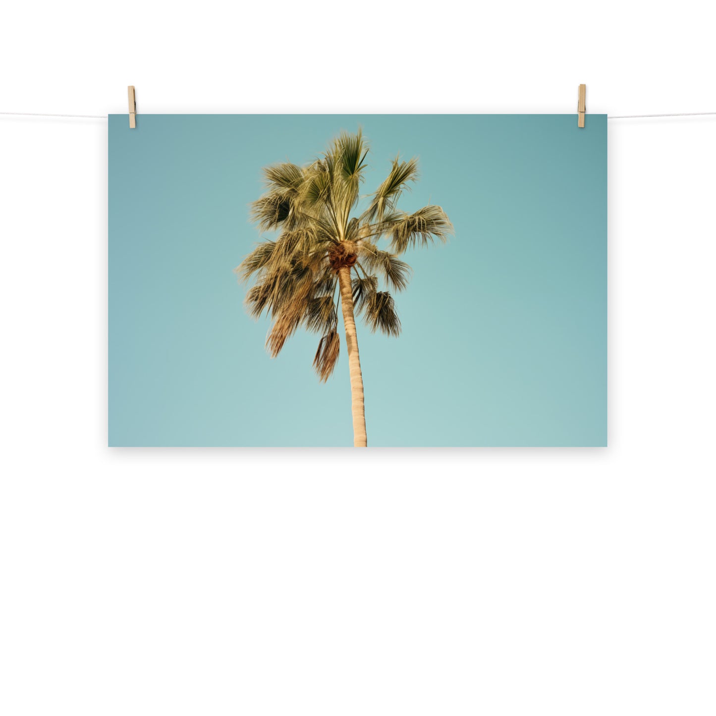 Vintage Palm Tree Retro Realism Painting Digital Artwork Loose Art Print
