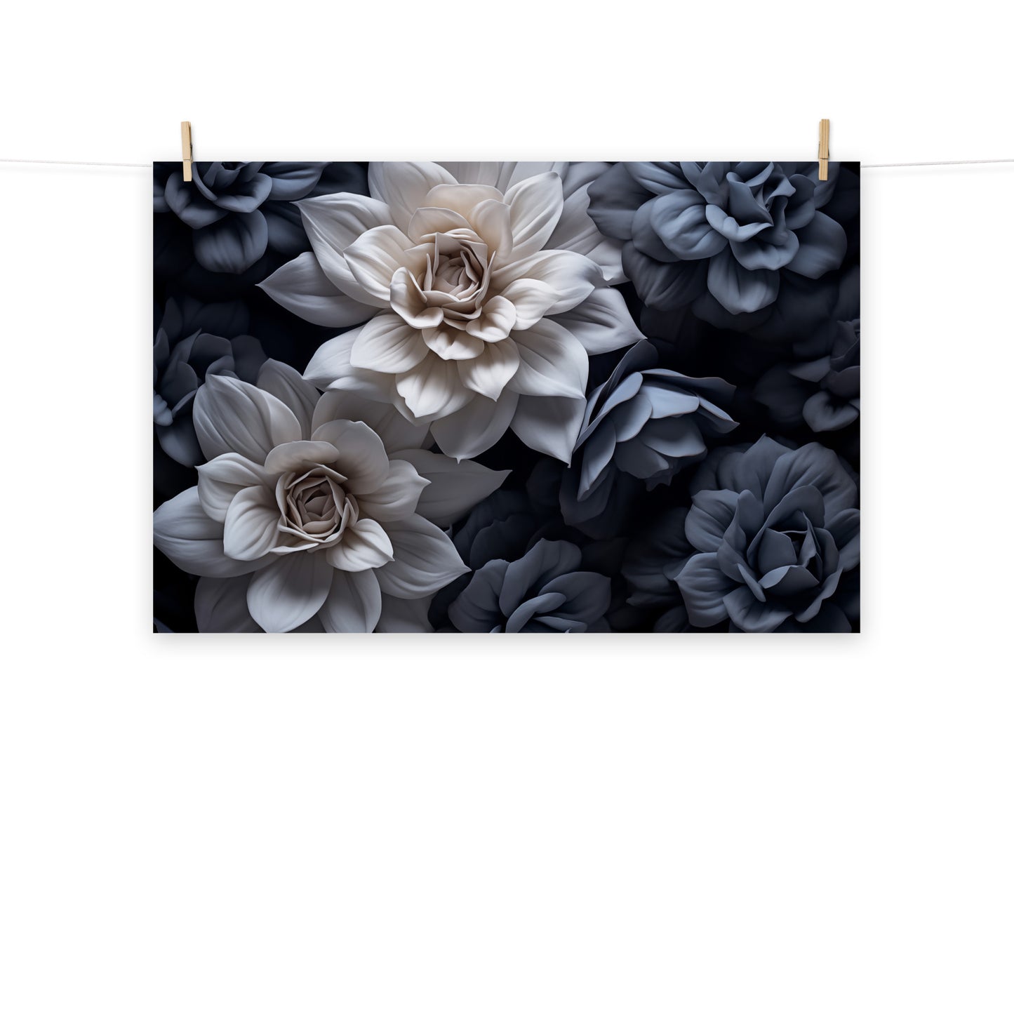 Whispering Blooms Realism Painting Digital Artwork Loose Art Print