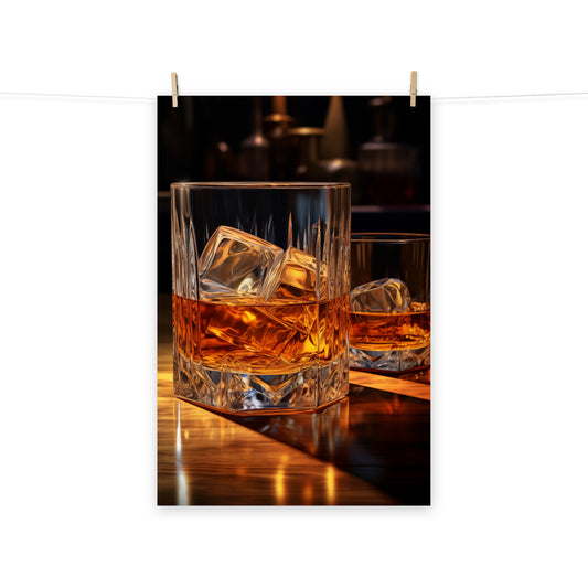 Whisky Reflections Realism Digital Painting Digital Artwork Loose Art Print