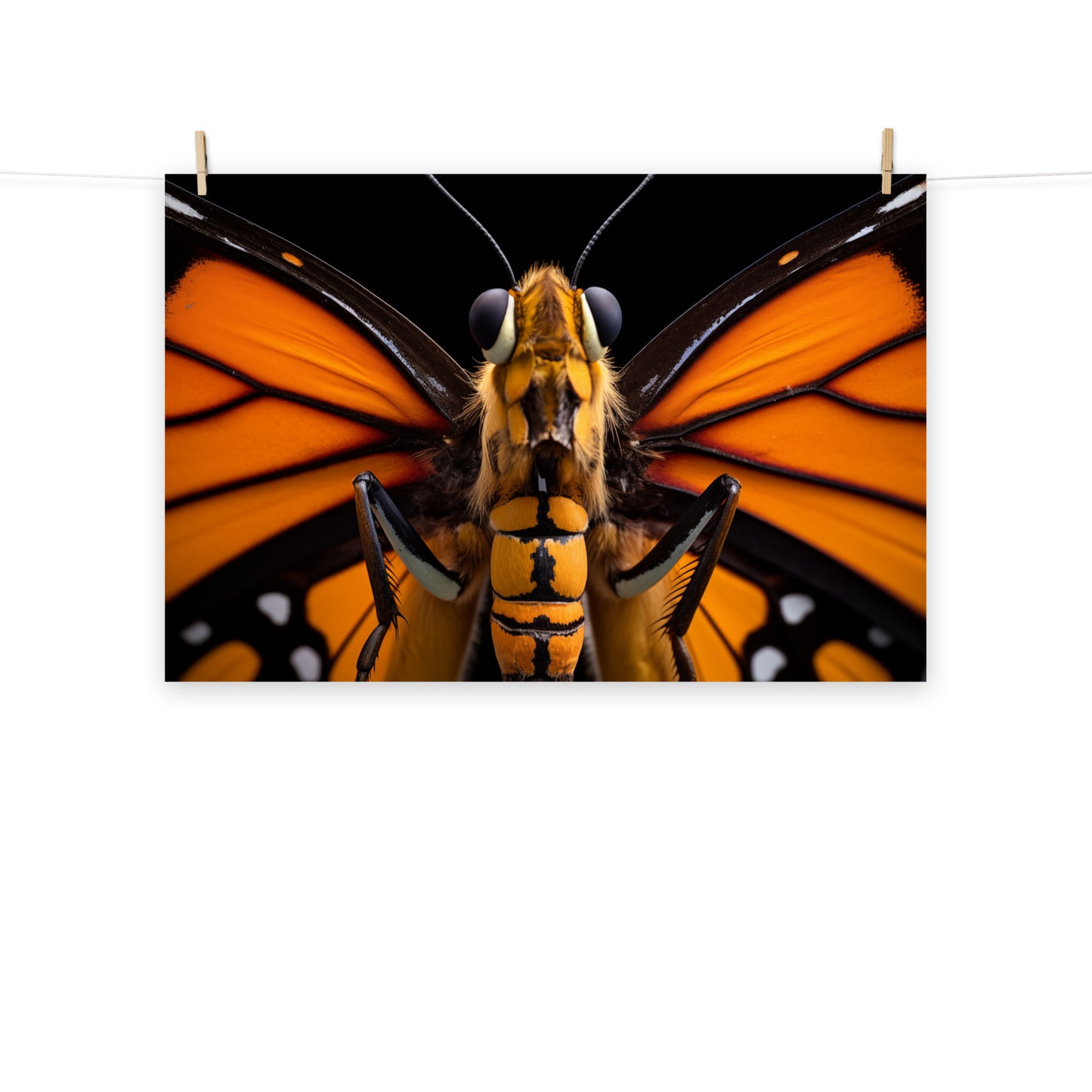 Winged Wonder Monarch Butterfly Close-up Photorealism - Digital Artwork Loose Art Print