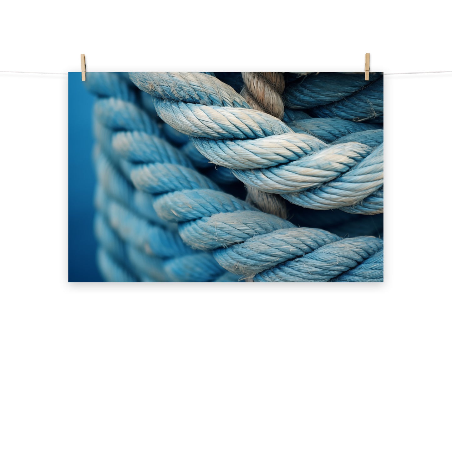 Woven Whispers Texture Ropes Photorealism - Digital Artwork Loose Art Print
