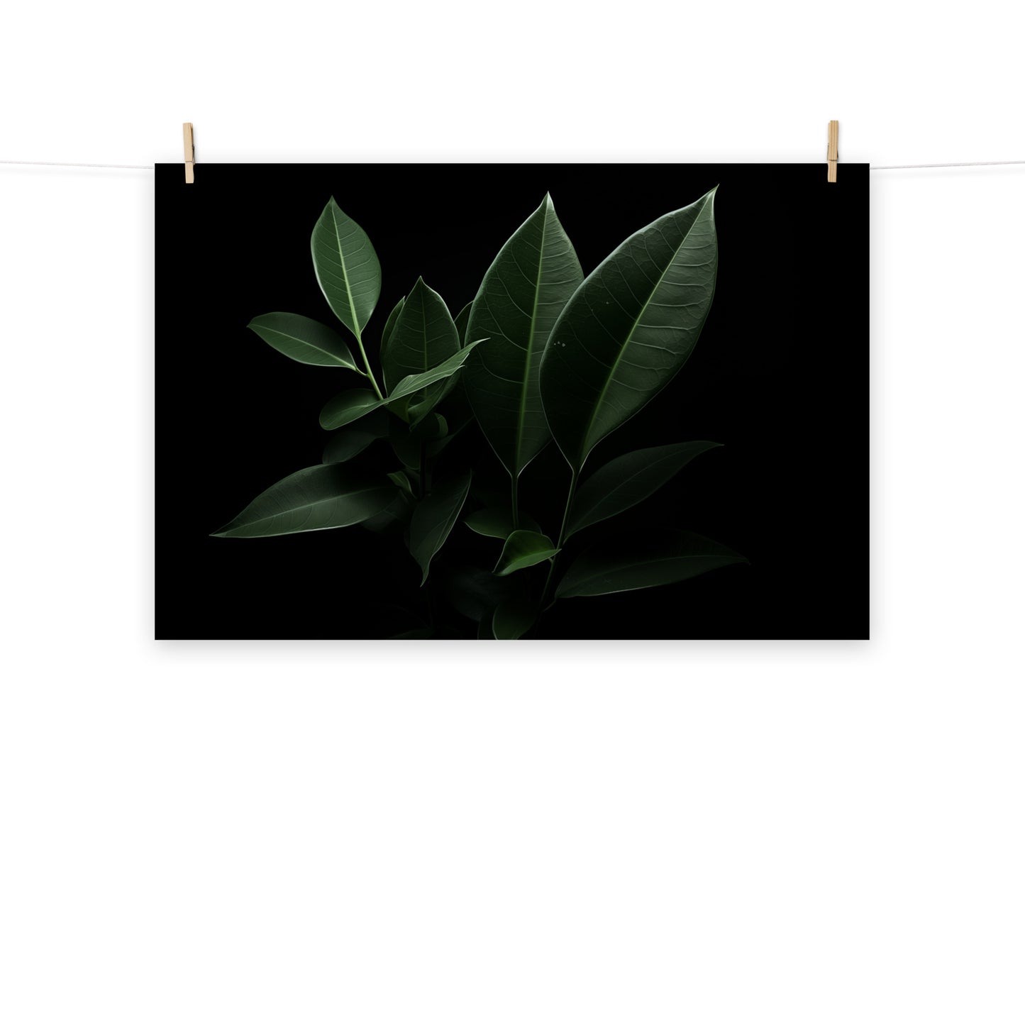 Whispering Leaves Plants Photorealism - Digital Artwork Loose Art Print