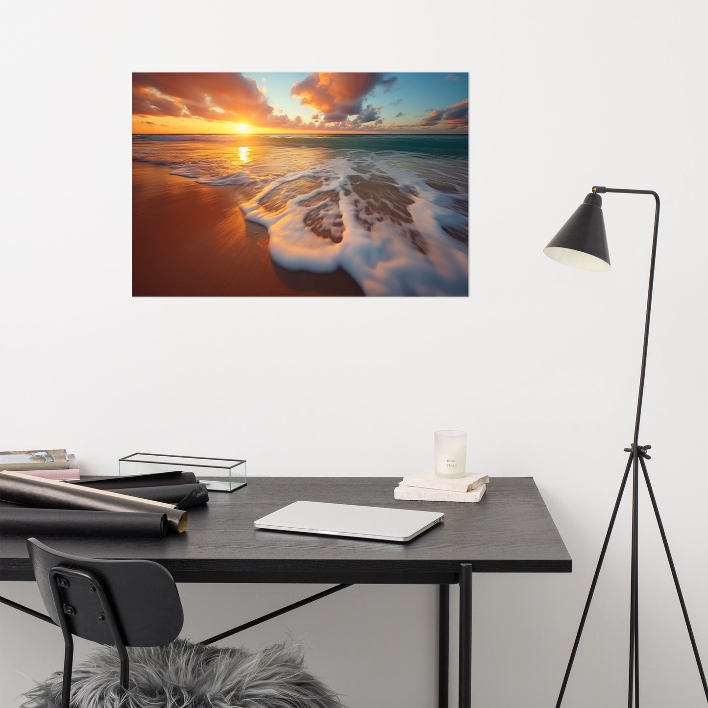 Whispering Waves Realism Painting Digital Artwork Loose Wall Art Print