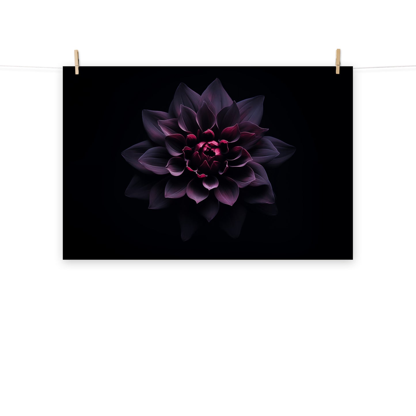 Whispers of Twilight Dark Floral Photorealism - Digital Artwork Loose Art Print