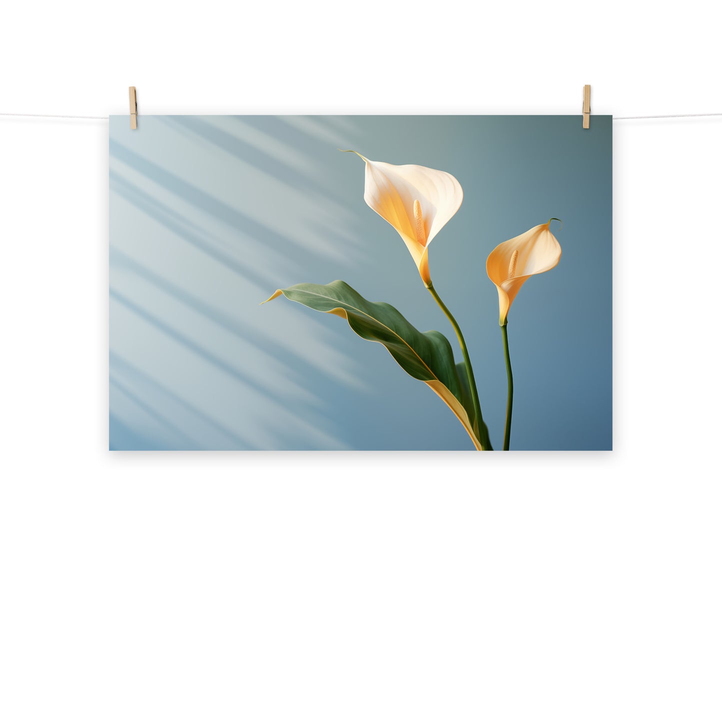 Floral Serenity Calla Lily Minimal Photorealism - Digital Artwork Loose Art Print