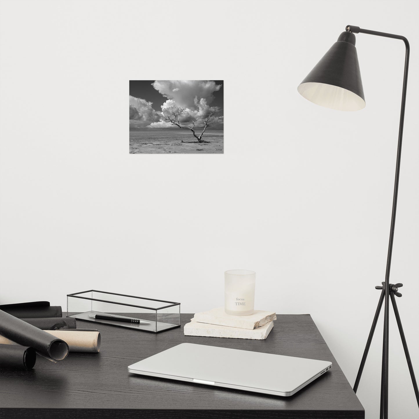 Wanderlust Black and White Coastal Landscape Photo Art Print