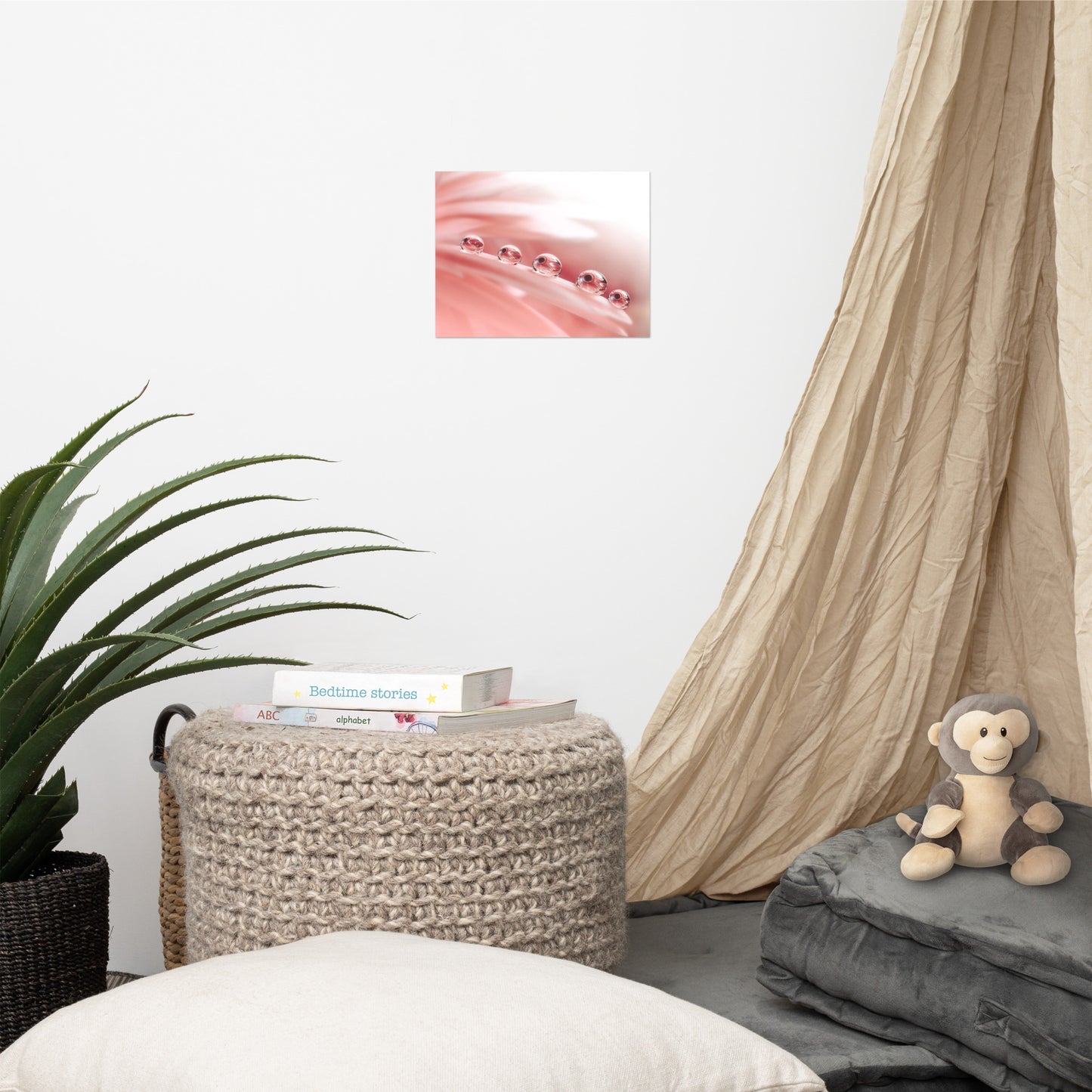 Floral Wall Art Amazon: Peace - Dew Drops on Gerbera Daisy Petals Floral Botanical Photograph Shabby Chic - Vintage Loose / Unframed Wall Art Print