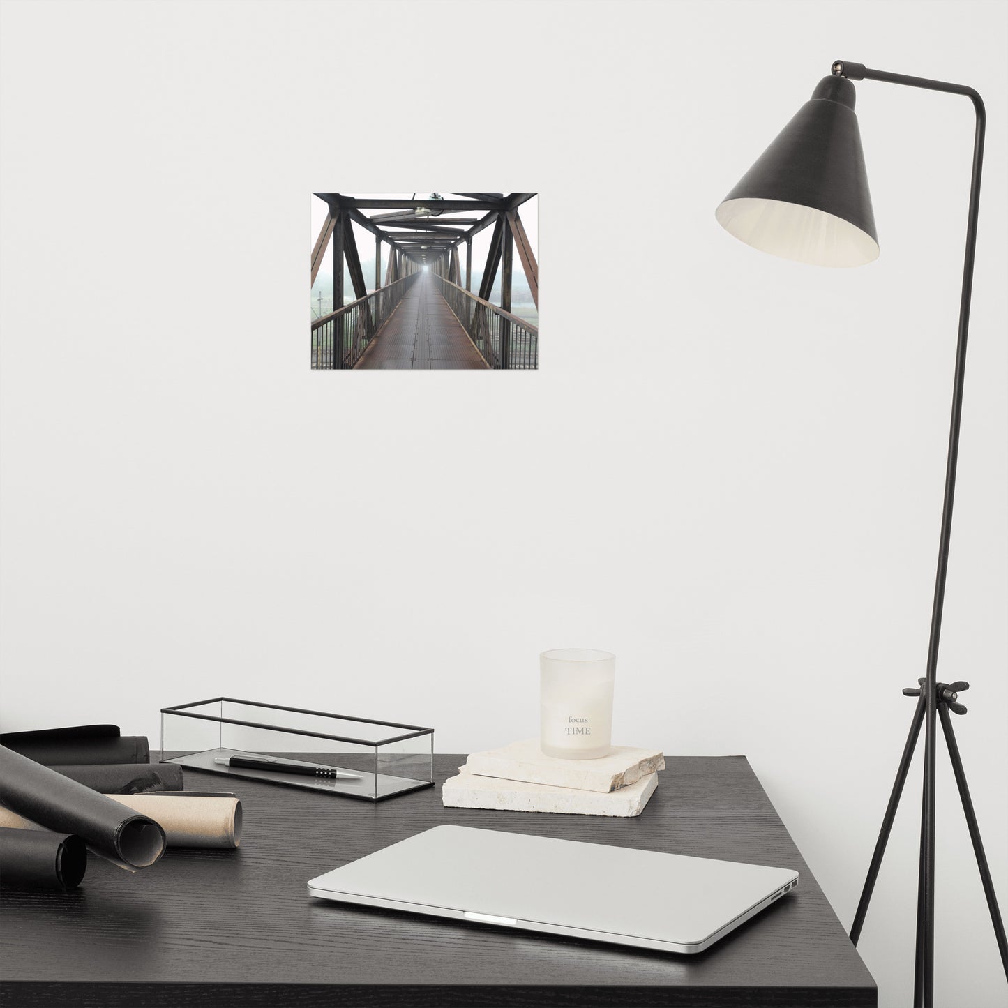 Architectural Photography Industrial: Vanishing Point Frameable Art Print