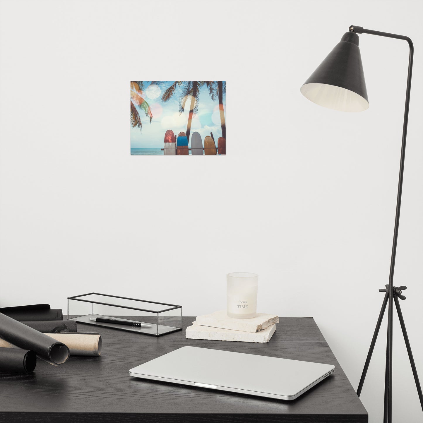 Surf Life Tropical Landscape Surfboard Scene Lifestyle Photograph Loose Wall Art Print