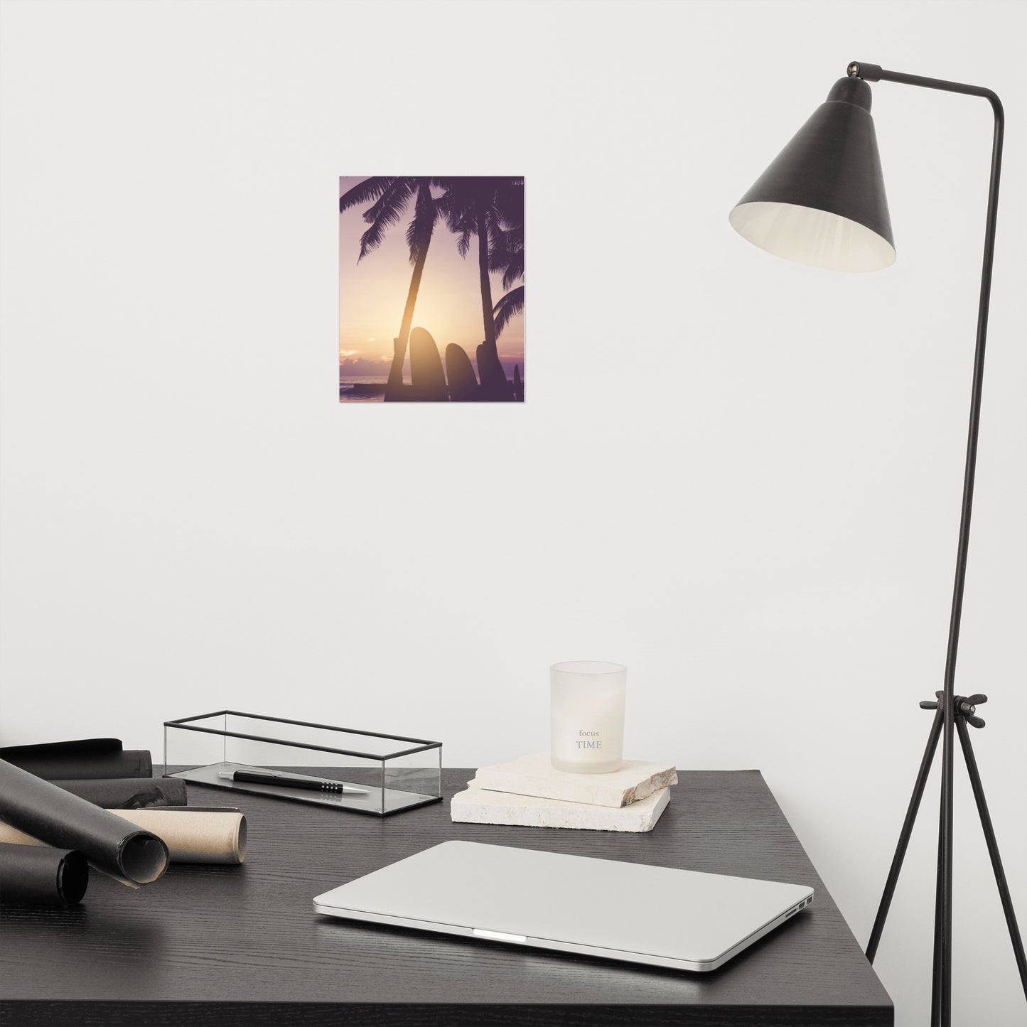 Surfer's Sunset Tropical Coastal Scene Lifestyle Photograph Loose Wall Art Print