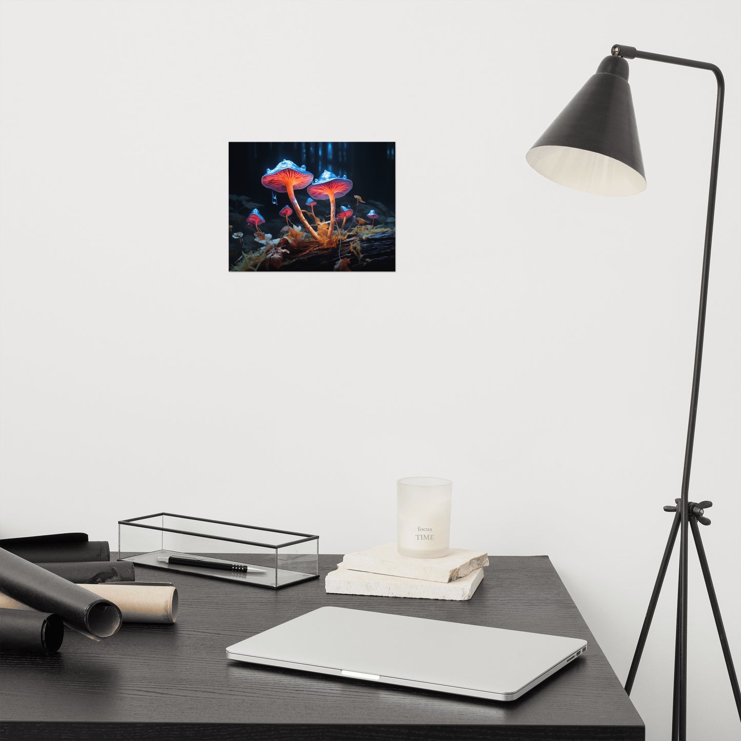 Minimalist Botanical Wall Art: "Mystical Mushrooms" Abstract / Modern Unframed Print