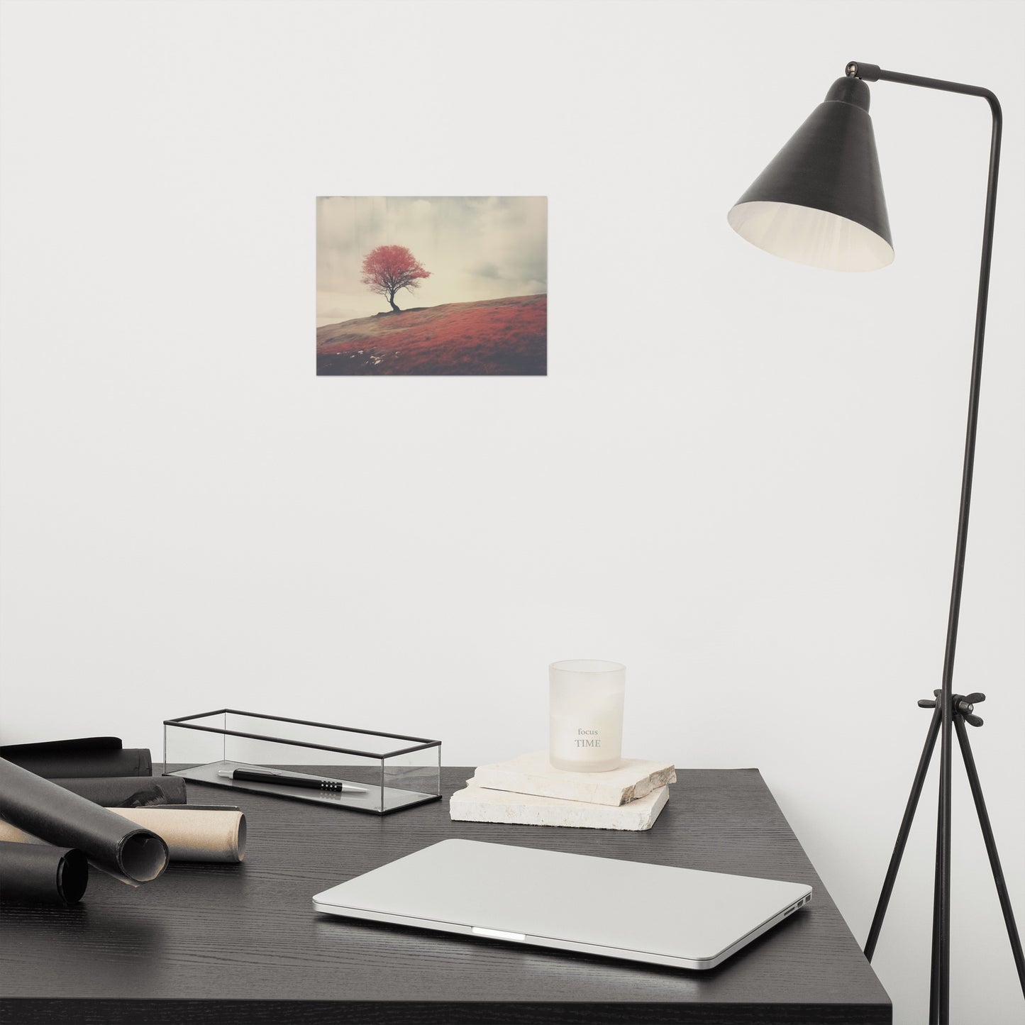 Autumn Solitude Minimal Botanical Retro Subdued Photorealism - Digital Artwork Loose Print