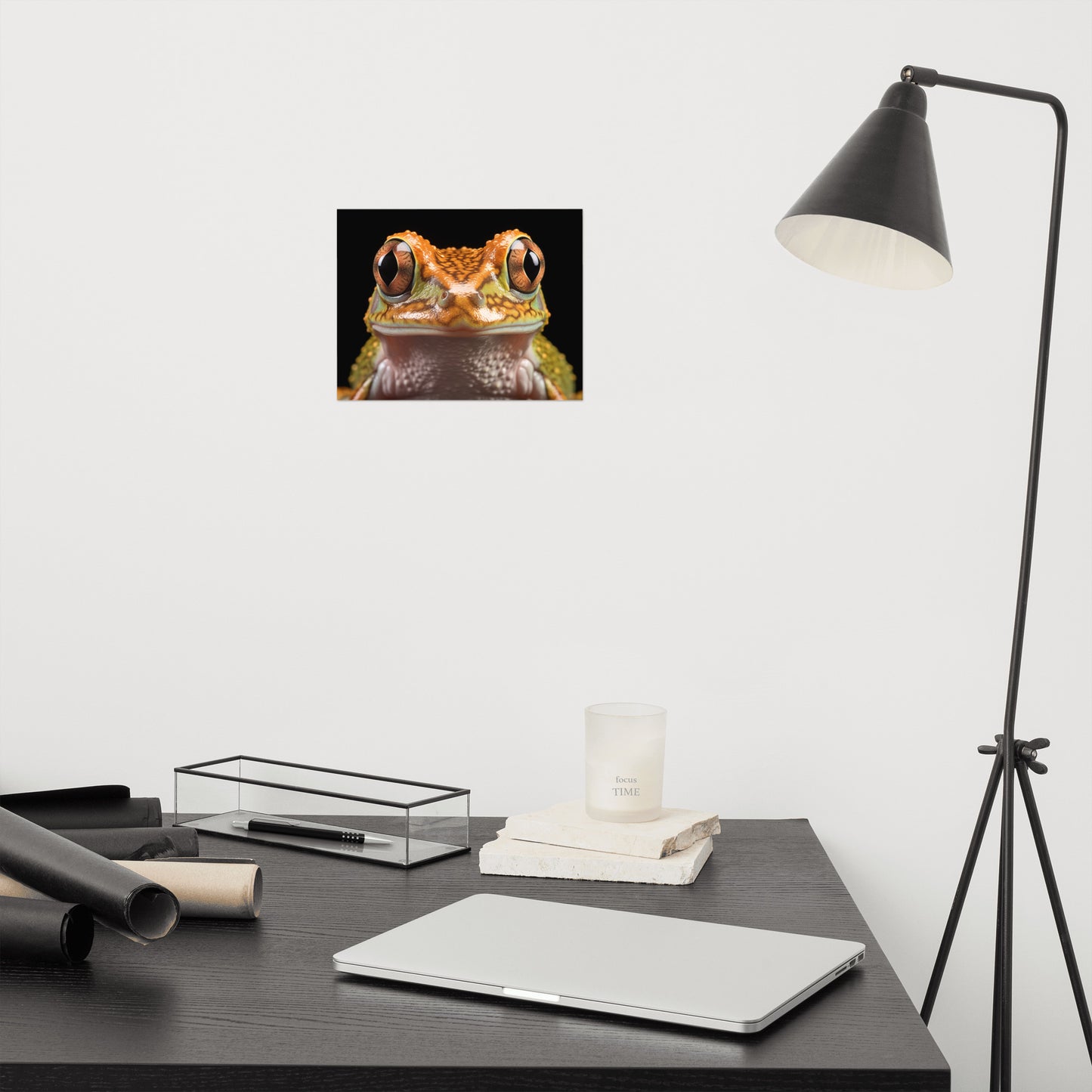 Beady-Eyed Beauty Hylidae Tree Frog Photorealism Painting - Digital Artwork Loose Art Print