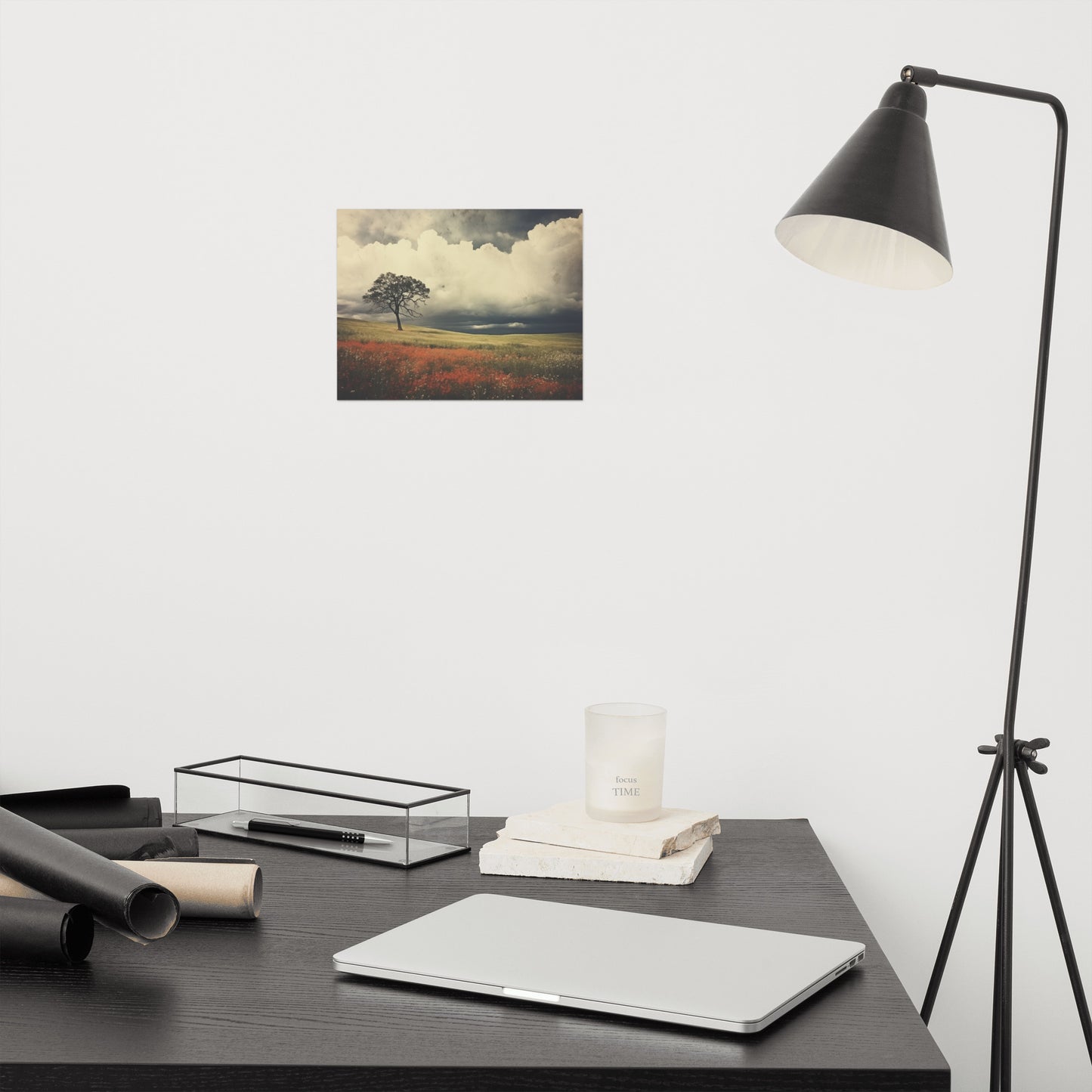 Beneath a Weathered Sky Subdued Retro Rustic Photorealism Painting - Digital Artwork Loose Art Print