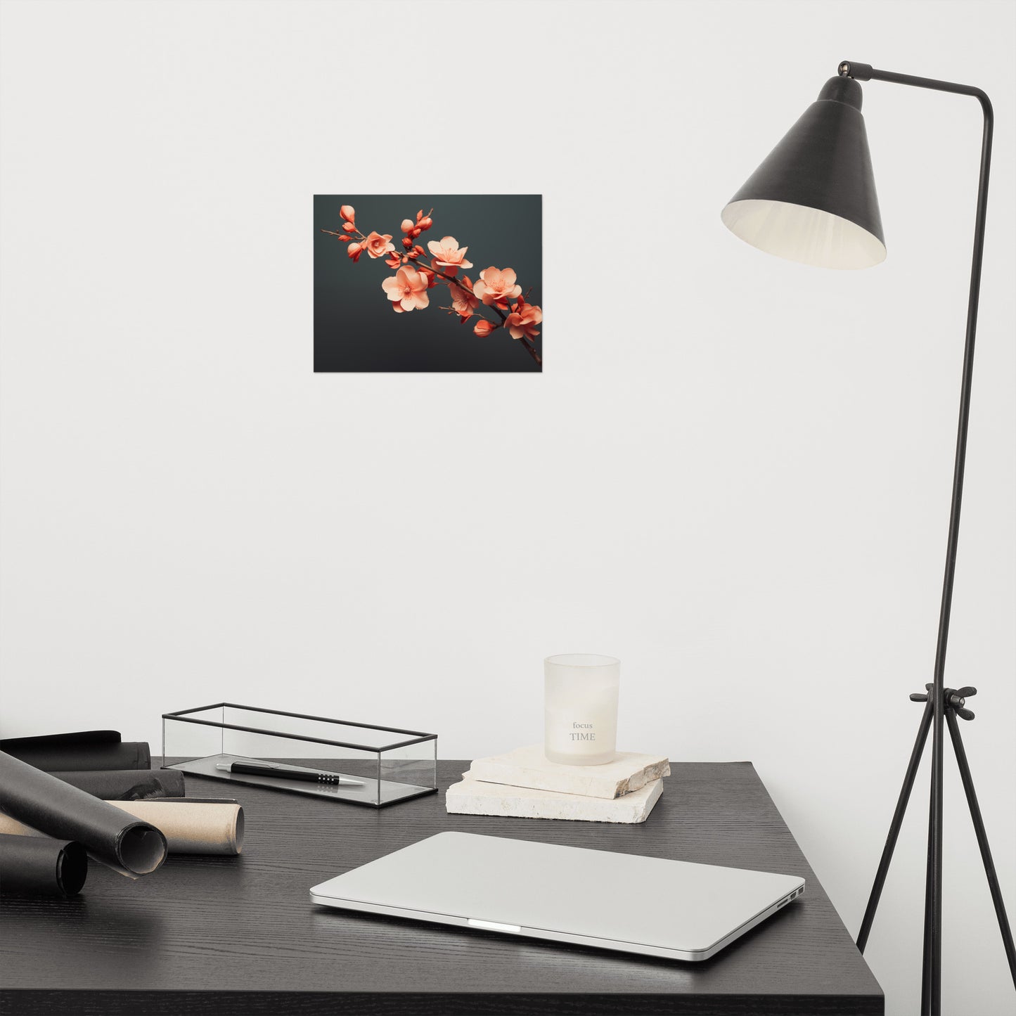 Blossom's Blush Coral Flowers Photorealism Painting - Digital Artwork Loose Art Print