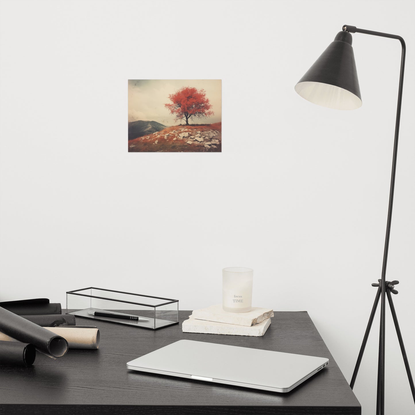Country Wall Decoration: Crimson Peak Minimal Botanical Retro Subdued Photorealism - Digital Artwork Loose Art Print