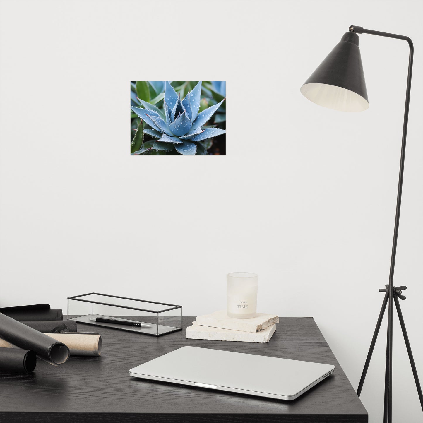 Botanical Painting: Delicate Agave Rustic Photorealism - Digital Artwork Loose Art Print