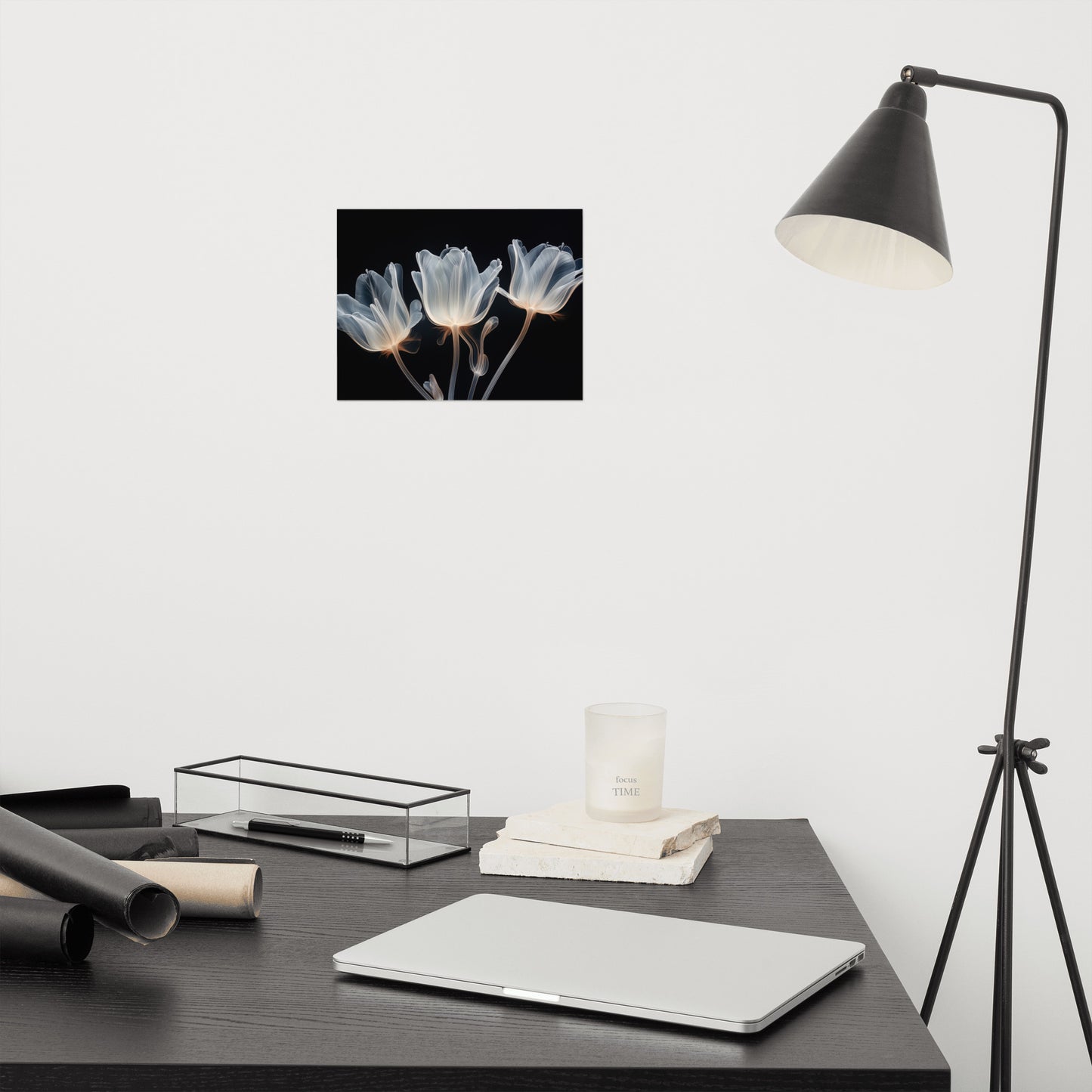Floral Anatomy X-ray Effect Illustration - Digital Artwork Loose Art Print
