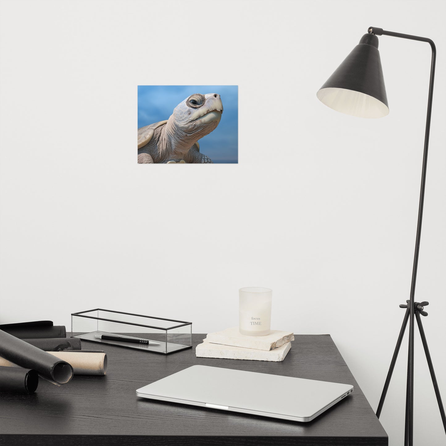 Ghost of the Sea Kemps Ridley Sea Turtle Coastal Photorealism - Digital Artwork Loose Art Print