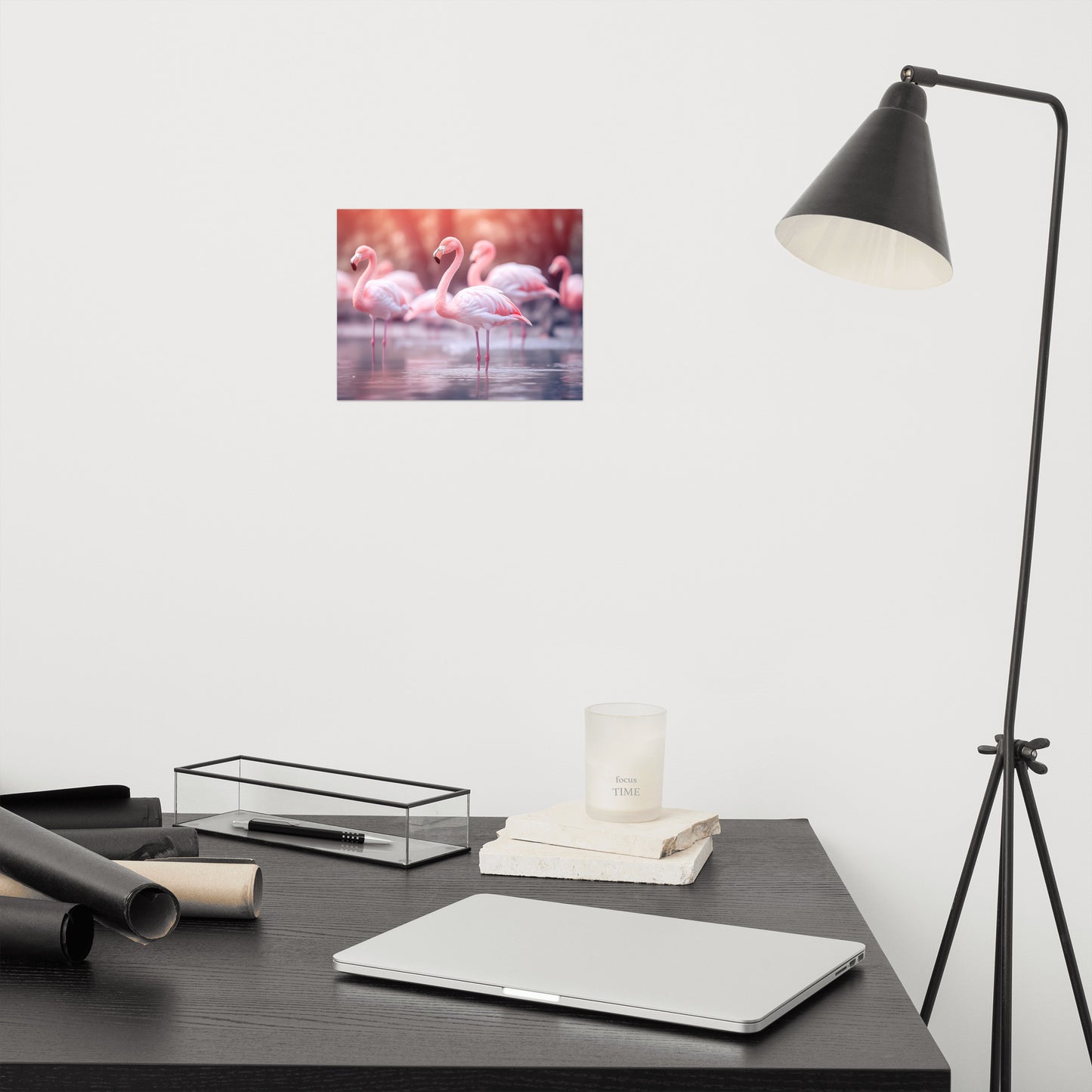 Harmony in Pink Wildlife Photorealistic Coastal Digital Artwork Loose Art Print