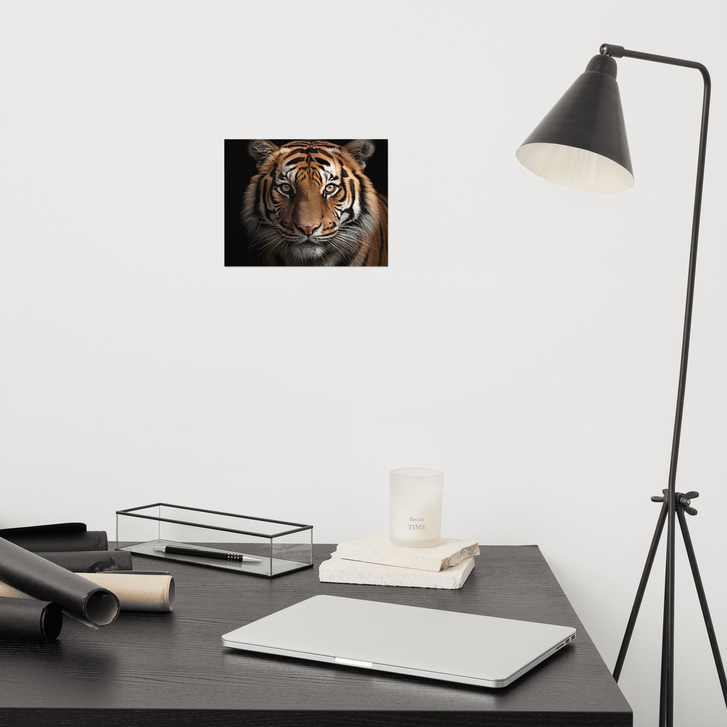 Silent Predator Tiger Photorealism - Digital Artwork Loose Art Print