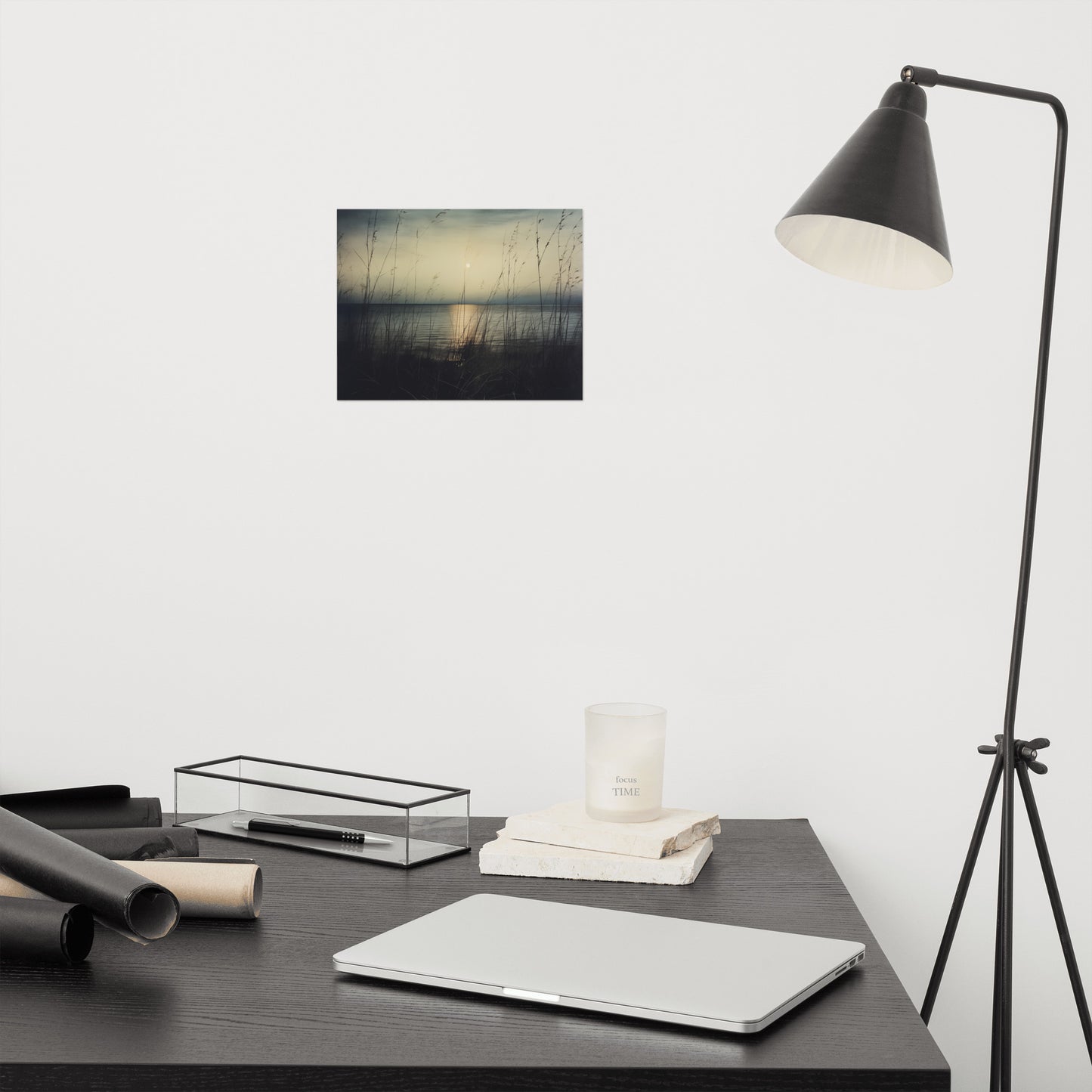 Vintage Coastal Dreams Subdued Retro Coastal Photorealism - Digital Artwork Loose Art Print